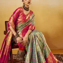 ri-wah Women Ethnic Design Traditional Saree with Blouse Piece        image 2
