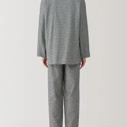 muji Side Seamless Flannel Long Sleeve Pajamas Set image 3