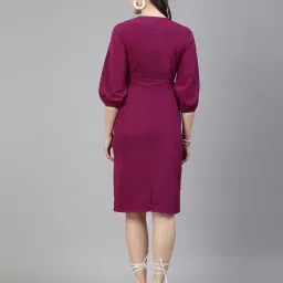 aayu-all about you Women Regular Fit Sheath Dress with V-Neck image 3