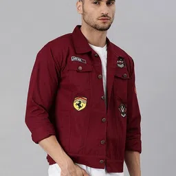 vogati Men Logo Pattern Denim Jacket image 3