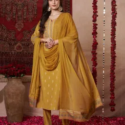 anni designer Women Embroidered Straight Kurta Set image 3