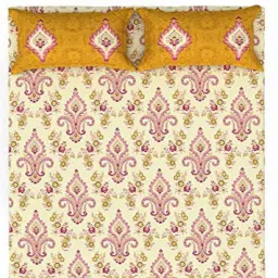 urban space Floral Print Double Size Bedsheet with Pillow Covers image 3