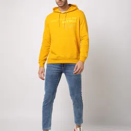 buda jeans co Typographic Print Hoodie with Kangaroo Pocket image 3