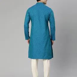 manyavar Printed Kurta with Insert Pockets image 3