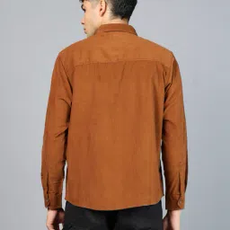Shein Spread Collar Corduroy Shirt With Chest Pocket image 3