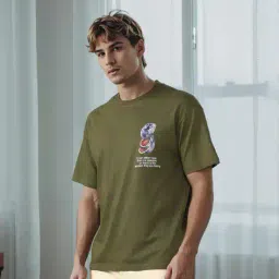 Shein Relaxed Fit Drop Shoulder Typographic Back Print Crew Tshirt image 3