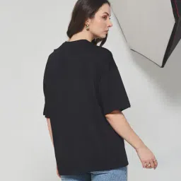 Shein Drop Shoulder Graphic Front Print Crew Tshirt image 3