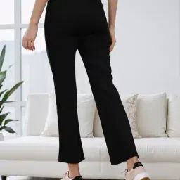 Shein Straight Fit Ankle Length Crossover Waistband Flared Pants image 3