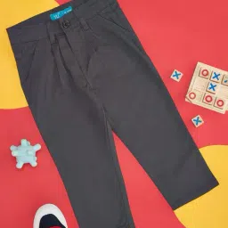 yu by pantaloons Boy Relaxed Fit Double-Pleat Trousers image 3