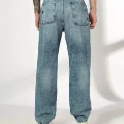 dnmx Men Heavily Washed Straight Jeans image 3