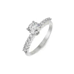 emori Women White Gold Solitaire Glow Lab Grown Diamond Ring image 3