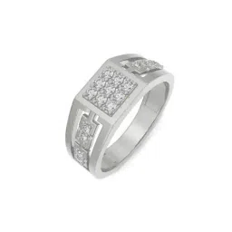 emori Men White Gold Vespa Lab Grown Diamond-Studded Band Ring image 3