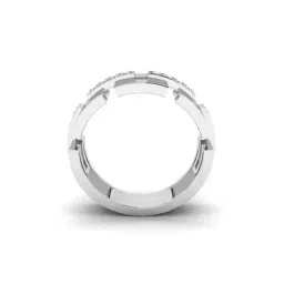 shine eternal Men White Gold Lab Grown Diamond-Studded Band Ring image 3