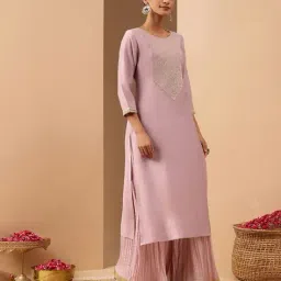 janasya Women Embroidery Straight Kurta image 3