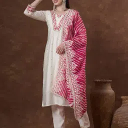 fashor Women Embroidered Straight Kurta Suit Set image 3