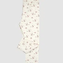 charm n cherish Girls Floral Print Leggings with Elasticated Waist image 3