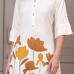 indie picks Floral Printed A-Line Tunic image 3