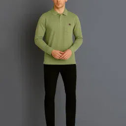 sandpiper Men Self-design Regular Fit Polo T-shirt image 3