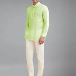 neonomad Men Mandarin-Collar Slim Fit Kurta image 3