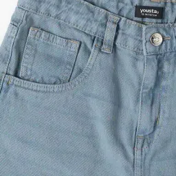 yousta Boys Mid -Rise Denim Bermuda Shorts image 3