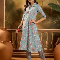 stylum Women Floral Print Kurta & Pants Co-Ord Set image 3