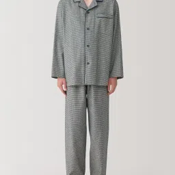 muji Side Seamless Flannel Long Sleeve Pajamas Set image 4