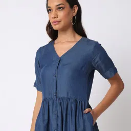 fyre rose V-Neck Fit & Flare Dress with Pocket image 4