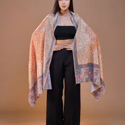 swi stylish Women Embroidered Stole with Contrast Border image 4