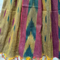 molcha by babita singh Ikat Print Dupatta with Tassels image 4