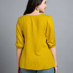 mojilaa Women Embroidered Regular Fit Top image 4