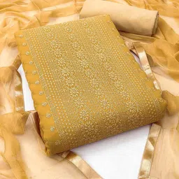 lilots Embroidered Unstitched Dress Material image 4