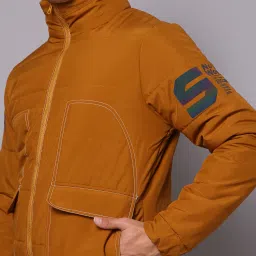 the indian garage co Men Typographic Print Zip-Front Regular Fit Jacket image 4