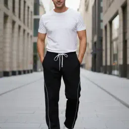 Shein Ankle Length Contrast Piping Panelled Track Pants image 4