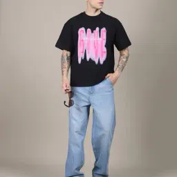 Shein Drop Shoulder Typographic Chest Print Crew Tshirt image 4