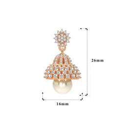 bhima jewels Women Sterling Silver Rose Gold-Plated Bell Jhumkas image 4