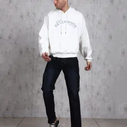 Shein Drop Shoulder Typographic Chest Print Hoodie image 4