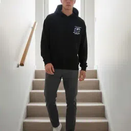 Shein Drop Shoulder Graphic Back & Placement Print Hoodie image 4