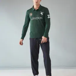 Shein Full Sleeve Typographic Chest Print Polo Tshirt image 4