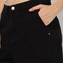 yousta Women Straight Fit Cargo Trousers image 4