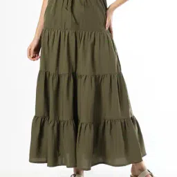 fyre rose Women Mid-Rise Flared Maxi Skirt image 4