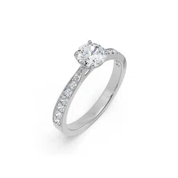 emori Women White Gold Round Sidestones Lab Grown Diamond Engagement Ring image 4