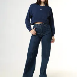 buda jeans co Graphic Print Boxy Fit Crew-Neck Crop Sweatshirt image 4