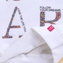 giniekids Girls Typographic Print Regular Fit Round-Neck Sweatshirt  image 4