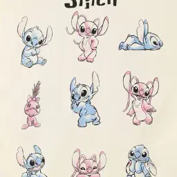 rio girls Girls Stitch Print Oversized Fit Crew-Neck T-Shirt image 4