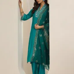 gerua by libas Women Embroidered Straight Kurta Set image 4