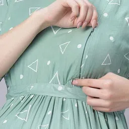 mamma's maternity Women Geometric Fit and Flare Dress image 4