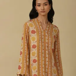 aarke ritu kumar Relaxed Fit Floral Print Kurta with Pants image 5