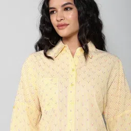 Shein Cuffed Sleeves Floral Print Shirt Dress With Chest Pocket image 5