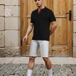 Shein Short Sleeves Contrast Binding Polo Tshirt image 5