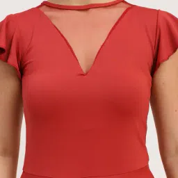 Shein V-Neck Flutter Sleeve Midi Dress image 5